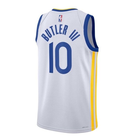 Unisex Golden State Warriors Jimmy Butler Nike White Swingman Jersey Sz Large 48 - Picture 4 of 8